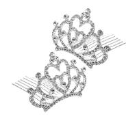 ARTSEWPLY 2pièces Couronne Rhinestones Pour Garçon Fille Diadème Et Peigne Brillant Pour Fête Anniversaire Accessoire De Danse Mini Tiara Princesse Pour Filles