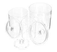 ARTSEWPLY 3 pièces Boîte de Rangement de Salle de Bain Transparent Ensemble de Pots Apothicaires pour Coton Démaquillant et Accessoires de Maquillage Conteneurs avec Couvercles pour
