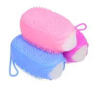 ARTSEWPLY 3 Pièces Brosse Corps Silicone Double Face Éponge Lavable Exfoliante Douce pour Peau Sensible Accessoire de Bain Portable pour Nettoyage et Massage Corporel