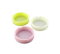 ARTSEWPLY 3 Pièces Cendrier Rond Silicone Lot de Résistant Chaleur Incassable avec Effet Lumineux Blanc Rose et Jaune pour Maison et Bureau