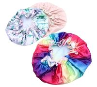 ARTSEWPLY 3 pièces Lot de Bonnets de Imperméables pour Femmes Doublure Satinée Réutilisables et Élastiques Format Adapté à Tous Types de Cheveux
