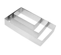 ARTSEWPLY 3 Pièces Moule à Gâteau Rectangulaire Inox Cadre Pâtisserie Rigide pour Découpe Mousse Tiramisu Ustensile de Cuisson Polyvalent sans Collage