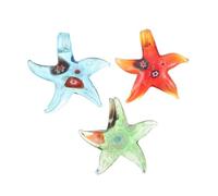 ARTSEWPLY 3 Pièces Pendentifs Verre Étoile de Mer Colorés Décoration Estivale Océanique Accessoires Artisanaux pour Femmes Ornement Marin Symbolique et Cadeau Polyvalent