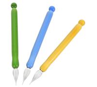 ARTSEWPLY 3 Pièces Set de Stylos Plumes Verre Colorés Ensemble Portable Transparent pour Calligraphie Journalisation et Dessin Stylos Écriture Vintage pour Étudiants et