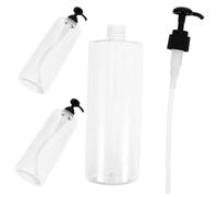 ARTSEWPLY 3pièces Flacon à Pompe Vide Réutilisable Pour Gel Douche Savon Émulsion Flacon Rechargeable Rond Transparent Sans Tête Noire