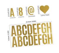 ARTSEWPLY 4 Ensembles Autocollants Lettres et Chiffres Dorés DIY pour Scrapbooking Décorations Mobiles Bouteilles et Verre