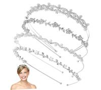ARTSEWPLY 4 pièces Bandeau Mariage Cristal et Perles Headband Strass pour Mariée et Demoiselle Honneur Accessoires Cheveux Élégants pour Cérémonie et Fête
