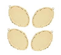 ARTSEWPLY 4 Pièces Baroque Oval Bezel Pendant Settings Plated Necklace Connector Charms For DIY Jewelry Crafting