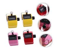 ARTSEWPLY 4 pièces Compteur Mécanique Manuel Plastique Compteur de Personnes Portable Aux Chocs Remise à Zéro Facile Compacte pour Usage Couleur Aléatoire Couleur Aléatoire