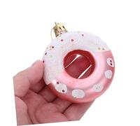 ARTSEWPLY 4 Pièces Décorations Donuts de Noël Rose Doré Pendentifs Suspendus pour Sapin Ornements Bonbons Festifs pour Fête de Fin Dannée