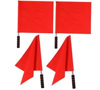 ARTSEWPLY 4 pièces Drapeaux de Signalisation Portatifs Acier Inoxydable Rouge Multifonctions pour Arbitres Courses et Gestion Du Trafic