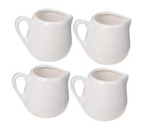 ARTSEWPLY 4 Pièces Il y a Une Cuillère à Sauce Portable Cruches Poignées De Cruche Pot à Crème Pot De Crème Crémier Servir Porcelaine Petit Blanche Céramique
