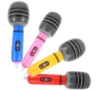 ARTSEWPLY 4 pièces Lot de Microphones Gonflables Colorés Accessoires de Fête Amusants et Réalistes Jouets Micro pour Concerts Karaoké et Événements Musicaux