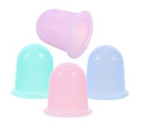 ARTSEWPLY 4 pièces Lot de Ventouses de Massage Silicone avec Pompe Manuelle Ventouses Sous Vide Flexibles pour Récupération Musculaire Kit de Cupping Pratique pour Maison et Voyage Couleurs