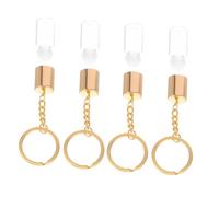 ARTSEWPLY 4 Pièces Mini Porte Clés Flacon Verre Transparent avec Bouchon à Vis Étanche Contenant Vide pour Parfum et Huiles Essentielles Flacon pour Voyage et Aromathérapie