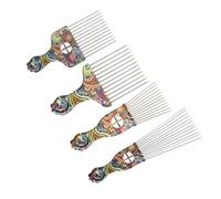 ARTSEWPLY 4 pièces Peigne à Cheveux Acier avec Motif Rétro Peignes Pratiques pour Coiffure et Entretien Capillaire Accessoire Élégant pour Hommes et Femmes