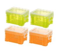 ARTSEWPLY 4 Pièces Porte-fiches Organisateur De Bureau Bac De Rangement Réutilisable Boîte Rangement Pour Articles Divers Portable Avec Couvercle