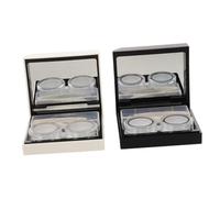 ARTSEWPLY 4 Pièces Stylish Contact Holder Portable Case Leak Dual Compartments Compact Lens Storage for Travel and Daily Use