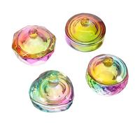 ARTSEWPLY 4pièces Coupelles à Manucure Verre Avec Couvercles Pour Liquides Nail Art Accessoires Pratiques Pour Salon Et Diy