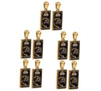 ARTSEWPLY 5 Ensembles Pendentifs Rétro Diy Acier Inoxydable Breloques Carrées Avec Motif Tarot Pour Création De Bijoux Et Porte Clés Accessoires De Fabrication 2 Pièces * 5