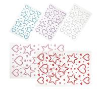 ARTSEWPLY 5 feuilles Autocollants Strass Auto-adhésifs Forme de Cœur et Étoile pour Visage et Corps Bijoux Rave Rhinestone pour Maquillage de Fête Douces et Durables Sans Irritation