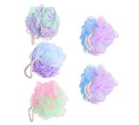ARTSEWPLY 5 pièces Lot de Éponges de Bain Exfoliantes Maille Douce pour Mousse Généreuse Texture Agréable et Hommes Nettoyage Doux et Soin Peau Couleur Aléatoire Couleur Aléatoire