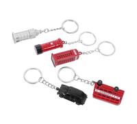 ARTSEWPLY 5 pièces Set de Porte-clés Souvenirs Londres Miniatures Bus Rouge Boîte Postale Cabine Téléphonique Big Ben et Taxi Accessoires Légers pour Clés et Sacs Unisexe