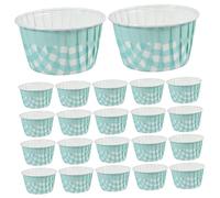 ARTSEWPLY 50 pièces Caissettes Muffins Papier Bleu à Carreaux Lot de Moules Cupcakes Résistants Chaleur Liner Antiadhésif pour Gâteaux Cupcake Wrappers pour Fêtes et Pâtisseries