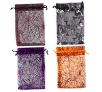 ARTSEWPLY 50 Pièces Lot Halloween avec Motif Toile Araignée Pochettes Cadeau Réutilisables Petits Sacs pour Fête et Distribution de Friandises