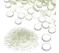 ARTSEWPLY 500 pièces Galets de Verre Transparents Plats pour Vases Décoratifs Remplissage Perles Claires Robustes pour Artisanat Maison et Décoration Table Cheminée