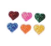 ARTSEWPLY 6 pièces Appliques Brodées Forme de Cœur à Sequins Multicolores Patches à Coudre pour Vêtements Sacs Chapeaux et Accessoires DIY
