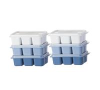 ARTSEWPLY 6 pièces Bac Glaçons Plastique avec Couvercle Moule à Glaçons Compartiments Moule Alimentaire pour Cuisine Pudding Boissons Fraîches