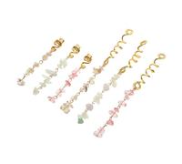 ARTSEWPLY 6 Pièces Dreadlock Hair Charms Natural Crystal Stone Spiral Braid Accessories For Women And Stylish Loc Rings Hair Jewelry Set