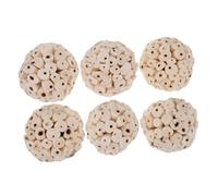 ARTSEWPLY 6 pièces Lot de Balles à Mâcher Naturelles pour Perruches et Cochons Jouets à Mâcher Comestibles et Stimuli pour Oiseaux Lapins et Rongeurs Accessoires de Morsure et Recherche de