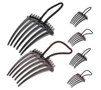 ARTSEWPLY 6 pièces Peigne à Cheveux avec Bande Élastique Peignes Volumisants pour Queue de Cheval Accessoires Chignon Simples et Flexibles pour Cheveux Fins et Épais Style Naturel et