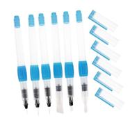 ARTSEWPLY 6 pièces Set de Pinceaux à Réservoir Eau Rechargeables Stylos Pinceau Aquarelle Souples Nylon pour Peinture Débutant et Faciles à Transporter de Encre sans Bavure