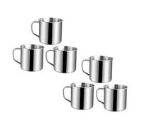 ARTSEWPLY 6 pièces Stainless Steel Water Cups With Handle Portable Reusable Mugs For And Easy To Clean