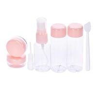 ARTSEWPLY 7pièces Flacons De Voyage Rechargeables Lot pour Crème Lotion Shampoing Liquide Compacts Et Réutilisables avec Bâtonnets De Crème Et Pailles