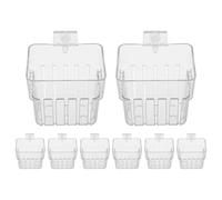 ARTSEWPLY 8 Pièces Aquarium Plant Holders Transparent Hydroponic Hanging Baskets with Hooks Wall-Mounted Aquatic Plant Pots for Fish Tank Cultivation and Decoration