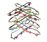 ARTSEWPLY 8 Pièces Bandeau Floral Mariage Élastique Couronne de Roses Bohème pour Mariée Demoiselle Honneur Fête et Festival