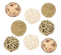 ARTSEWPLY 8 pièces Jouets à Mâcher Hamster Matériau Naturel de Balles de Vigne pour Ronger Jouets Molaire pour Petits Animaux comme Lapins Cochons et Rats