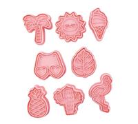 ARTSEWPLY 8 pièces Moule à Biscuits été Motif Plage Plastique Emporte Sablés Décoratifs pour Pâtisserie Accessoires Faciles à Nettoyer et Réutilisables