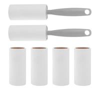 ARTSEWPLY 8 Pièces Rouleau Adhésif Anti-Poils Réutilisable Gris avec 1 Manche 6 Recharges Papier pour Vêtements, Canapé et Voiture - Nettoyeur de Peluches pour Poils D’Animaux et Tissus