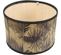 ARTSEWPLY Abat-jour en Bambou Imprimé Style Vintage, Abat-jour Décoratif Tambour Tissé, Accessoire pour Lampe Suspendue, Éclairage Doux pour Salon et Chambre, Abat-jour Rustique J