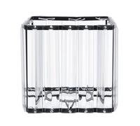 ARTSEWPLY Abat-jour en Fer Forgé Noir Mat Cristaux, Carré Moyen 4 Cm, Couverture Légère pour Plafonnier, Ombre Teinte Claire, Abat-jour de Plafond Décoratif pour Intérieur Moderne