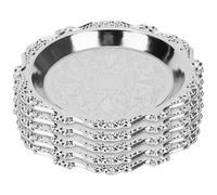 ARTSEWPLY Assiettes Collation Vintage en Métal Lot de 6 pour Bonbons et Plateaux de Grignotage, Mini Plats de 10 CM Adaptés aux Apéritifs et Rassemblements