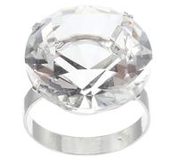 ARTSEWPLY Bague Factice Mariage 4 CM en Cristal Transparent Accessoire Décoratif pour Fiançailles et Fêtes Alliance Fantaisie pour Décorations de Bague Simulée Élégante et Romantique