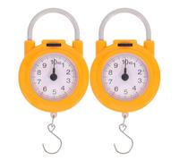 ARTSEWPLY Balance à Ressort Portable Multifonction Jaune avec Crochet, Balance Mécanique à Cadran Compacte pour Pêche, la Cuisine et Voyage, Paire Légère et Précise, Outil Suspendu de Poche