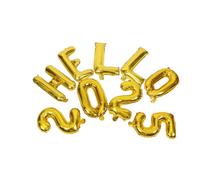 ARTSEWPLY Ballons Décoratifs Hello Aluminium Doré de Fête An Décoration pour Réveillon et Célébrations Kit Complet pour Événements Festifs