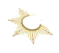 ARTSEWPLY Bandeau Halo De Notre-dame Casque D'or Soleil Bandeau De Mariée Bandeau De Déesse Étoile Bandeau Guirlande Cerceaux De Cheveux Costumes De Princesse Bandeaux Yellow Plastique Métal
